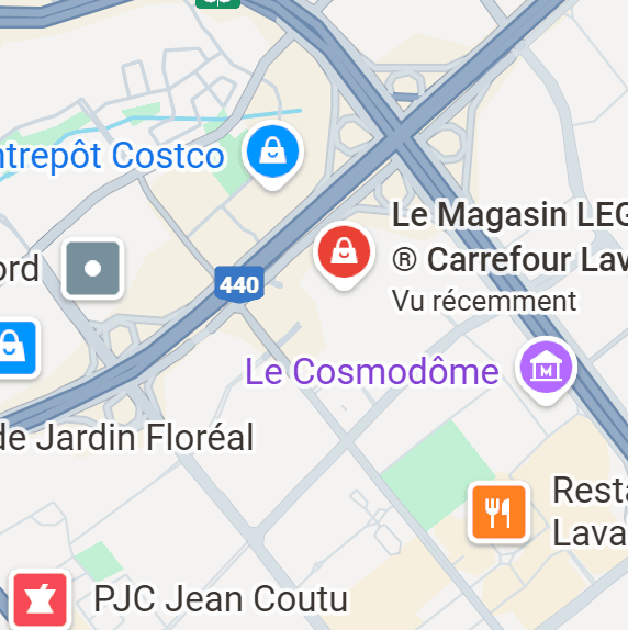 localisation de la boutique lego de laval
